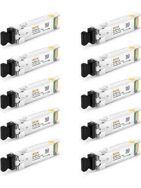 10-Pack 10G SFP+ Transceivers, Dual LC Single Mode Modules for High-Speed
